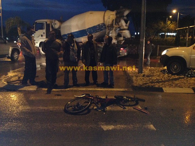 كفرقاسم : حادث  دهس وهرب  واصابة طفيفة ليهودي  من اورانيت المجاورة كان يركب دراجه هوائية 